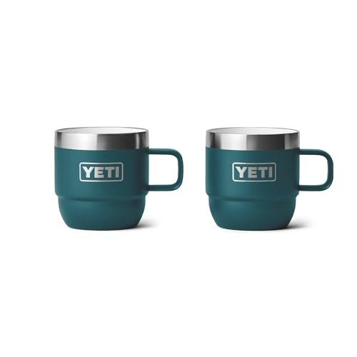 YETI Rambler 6 oz Stackable Mug, Stainless Steel, Vacuum Insulated Espresso/Coffee Mug, 2 Pack | Amazon (US)
