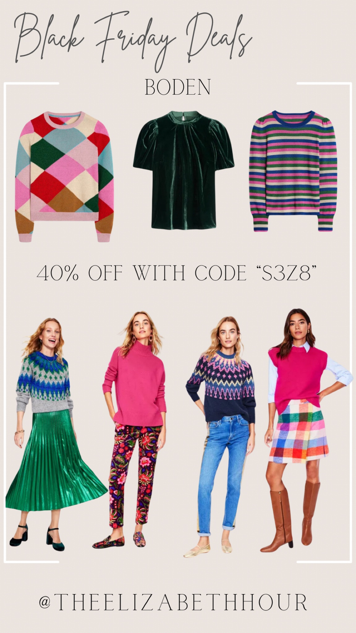  Black Friday deals at Boden. 


Black Friday, cyber week, Christmas gift ideas, Christmas gifts for her, Boden Christmas, Boden Black Friday sale, Boden cyber week sales, Boden outfit ideas, outfit ideas for Christmas, outfit ideas for the holidays, outfit ideas for holiday partyies

#LTKFindsUnder100 #LTKGiftGuide #LTKCyberWeek