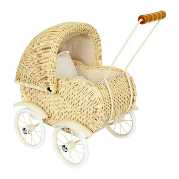 Small Foot Toys - Baby Doll Classic Vintage Wicker Pram | Walmart (US)