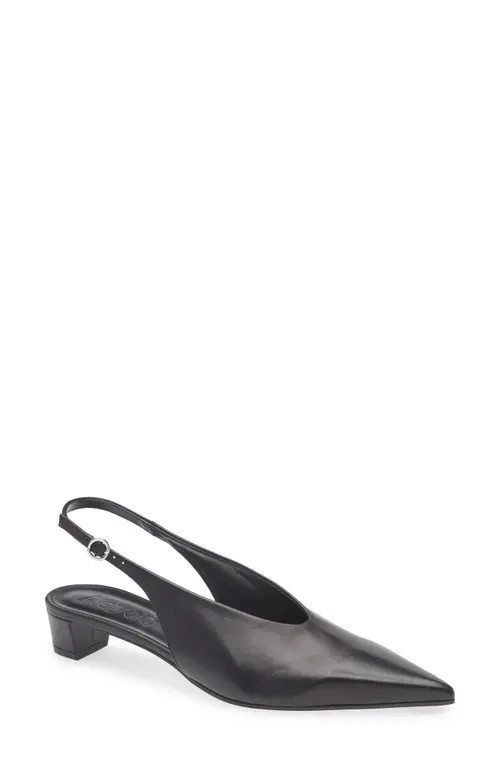 aeyde Oti Slingback Pointed Toe Pump in Black at Nordstrom, Size 10.5Us | Nordstrom