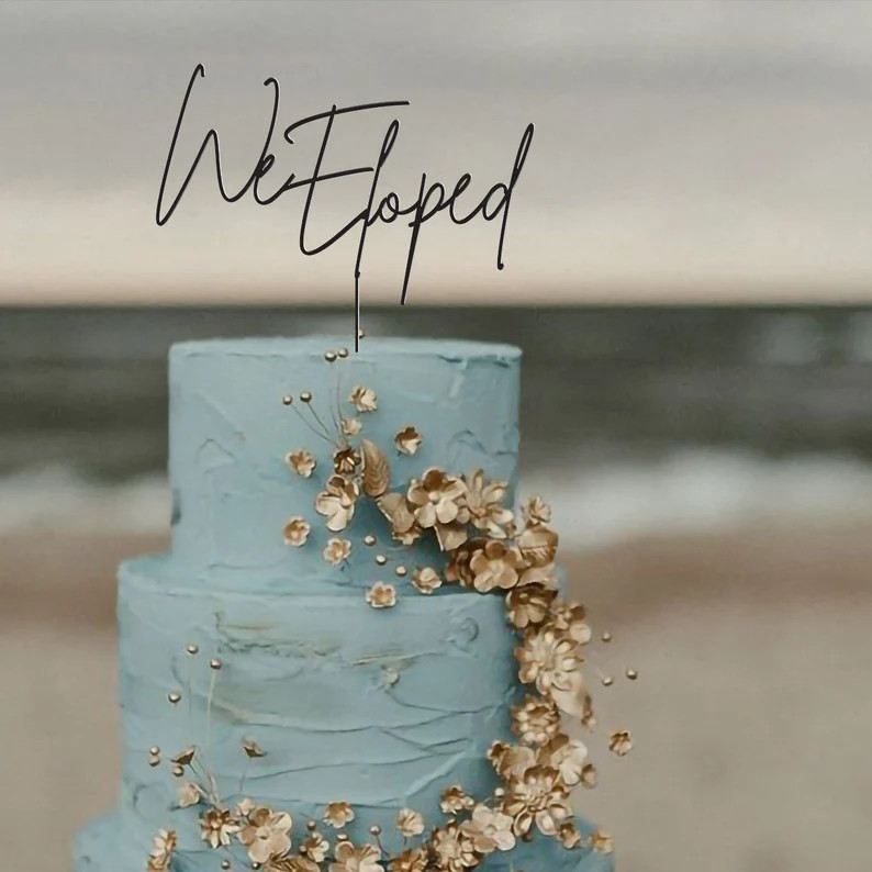We Eloped Wedding Cake Toppers for Wedding by Rawkrft  Custom - Etsy | Etsy (US)