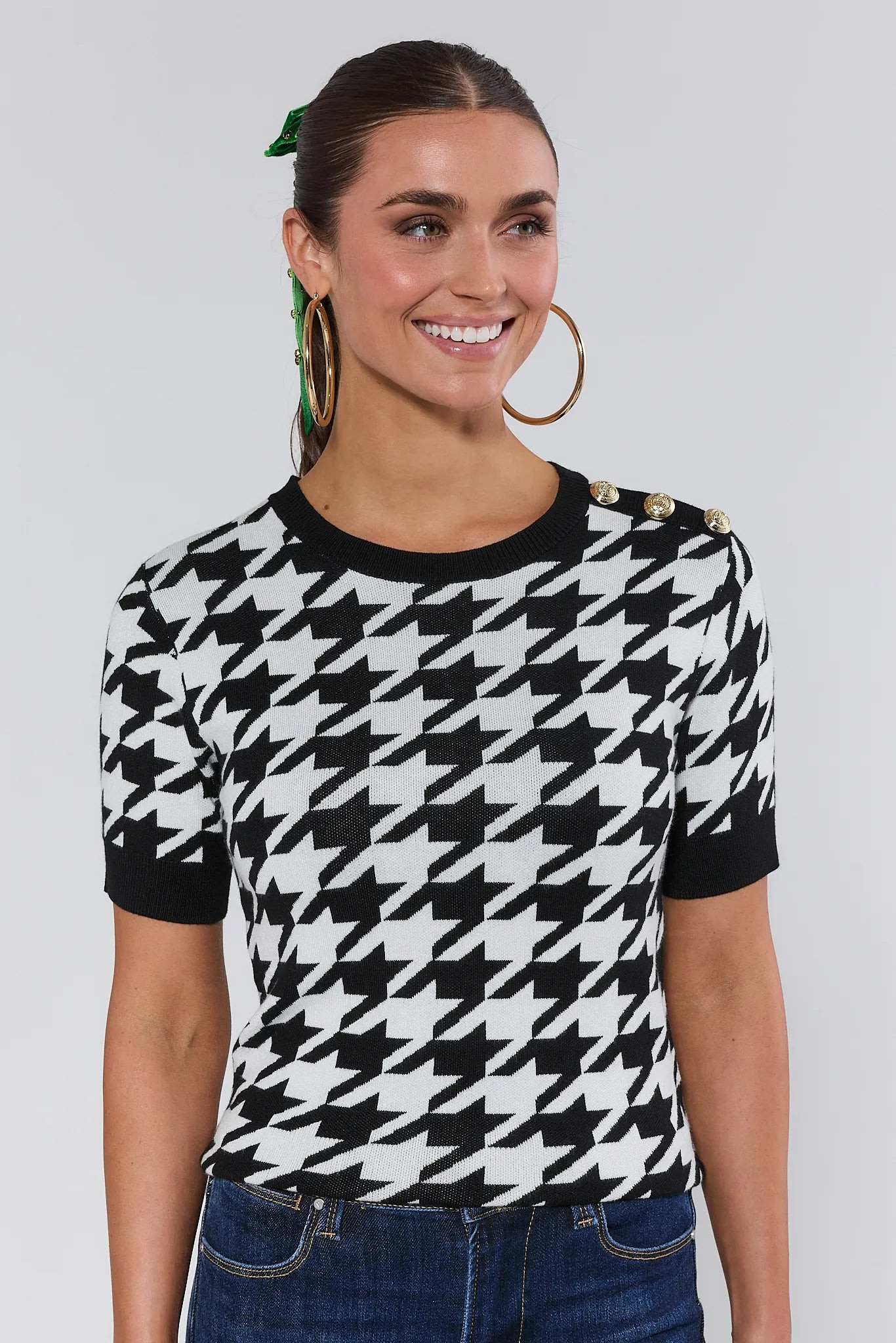 Bryant Houndstooth Knit Sweater | Avara