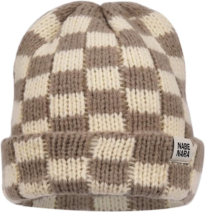 CLAPE Beanies Winter Plaid Cuff Knit Hat Soft Stretch Thick Chunky Warm Knitted Skull Ski Cap Tob... | Amazon (US)