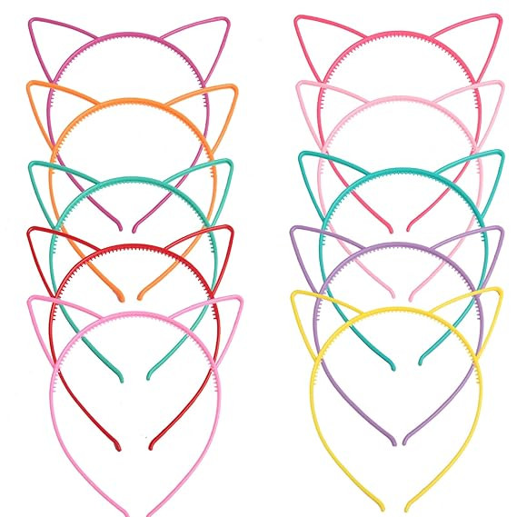 Rhoxshy Plastic Cat Ears Headband，Cat Headbands for Girls Women Multicolor Sawtooth Kitty Ears ... | Amazon (US)