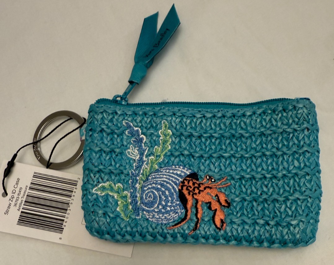 VERA BRADLEY STRAW ZIP ID CASE ANTILLES TREASURE NWT (E-6) | eBay US