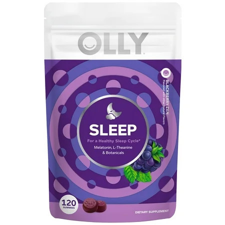 OLLY Sleep Gummy Supplement, 3mg Melatonin, L-Theanine, Chamomile, Blackberry Zen Flavor, 120 Ct | Walmart (US)
