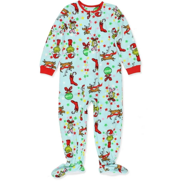 Dr. Seuss The Grinch Characters Infant Toddler Footed Blanket Sleeper Pajamas K254213GE | Walmart (US)