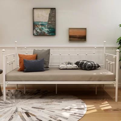 Aesop Twin Metal Daybed Red Barrel StudioÂ® Color: White | Wayfair North America