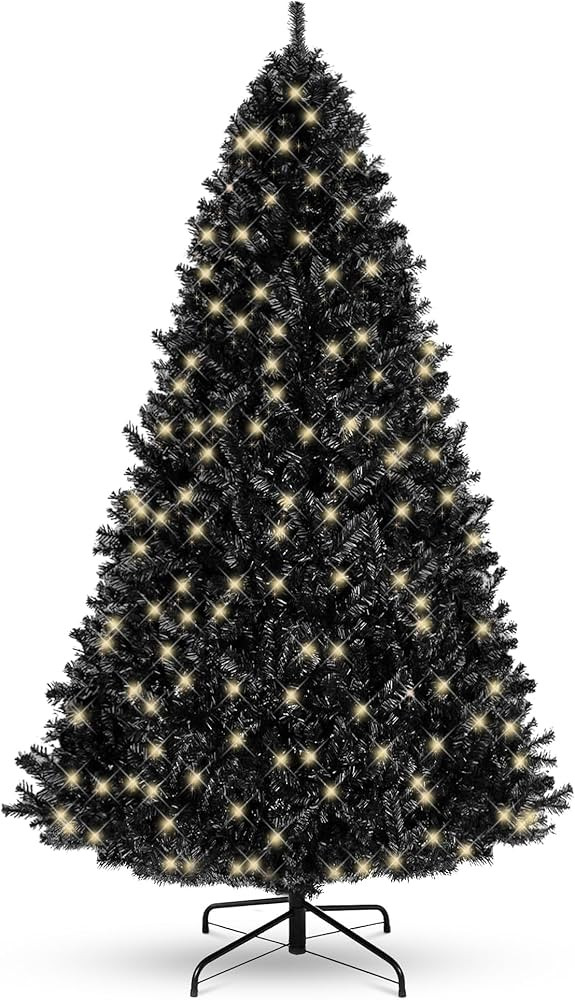 Best Choice Products 9ft Pre-Lit Black Christmas Tree, Full Artificial Holiday Decoration for Hom... | Amazon (US)