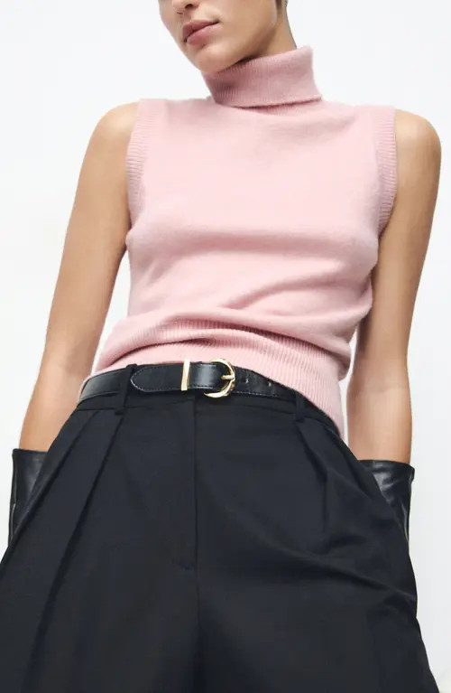 MANGO Baby Turtleneck Sleeveless Sweater in Lt-Pastel Pink at Nordstrom, Size Large | Nordstrom