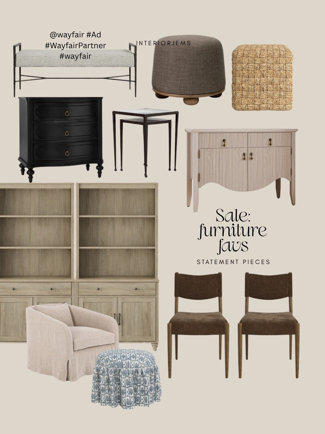 @Wayfair , Spring Cyber Week is happening now with up to 80% off plus free shipping sitewide, and there are some incredible furniture finds included.

If you’ve been looking for look for less furniture, this is a great time to grab it. The statement bookcase is absolutely gorgeous and would make such a beautiful focal point in a living room, office, or styled on either side of a TV. These dining chairs are one of my favorites and look far more high-end than their price.

There are also beautiful bedroom furniture pieces, ottomans, benches, and accent tables included right now with really incredible savings. A lot of these are those statement pieces that instantly make a space feel finished.

#wayfair #ad #wayfairpartner

#LTKSaleAlert #LTKHome