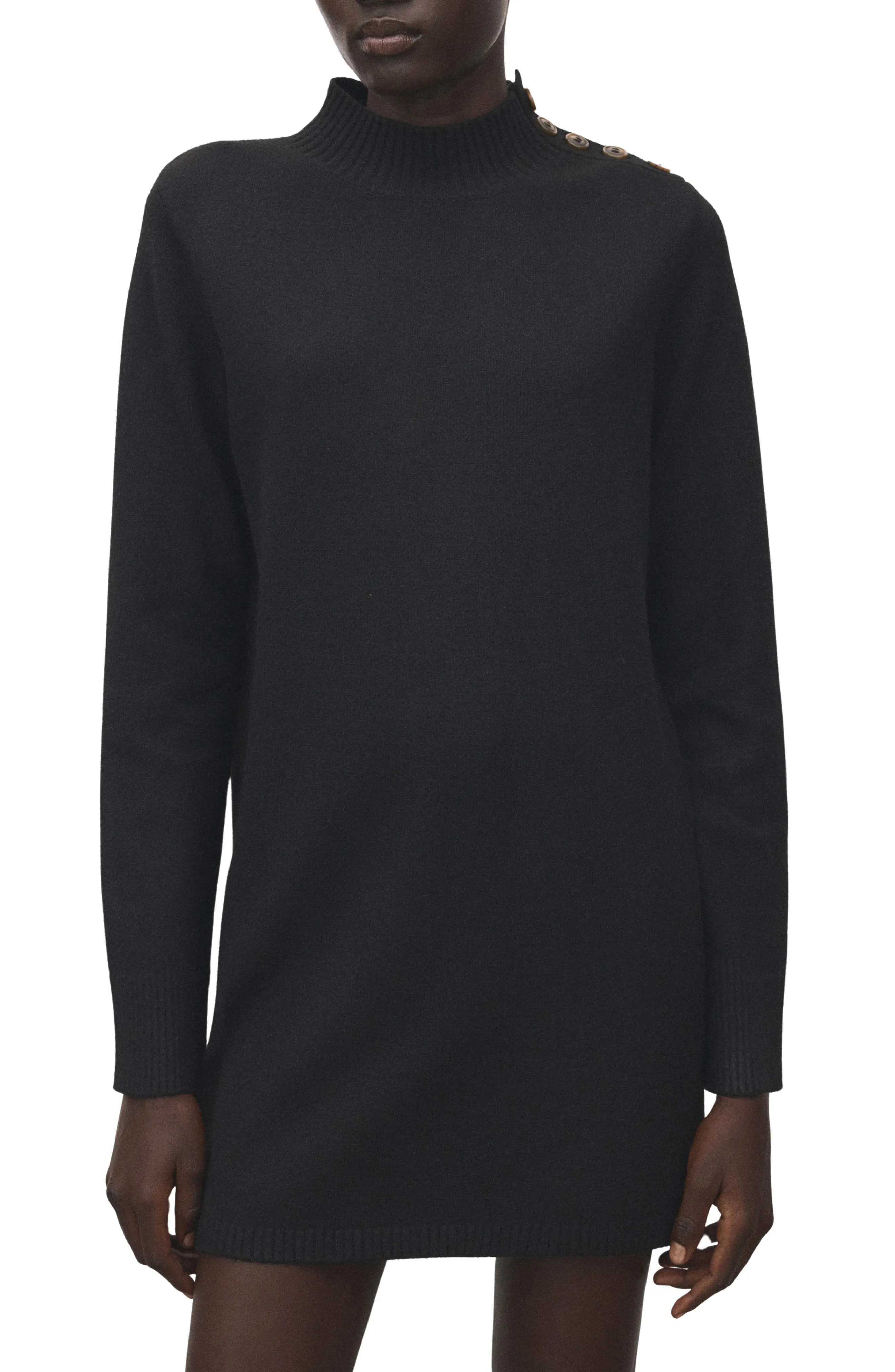 Button Detail Long Sleeve Sweater Dress (Women) | Nordstrom | Nordstrom