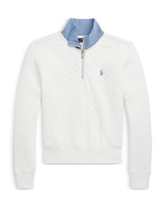 Girls' Quilted Cotton Blend Quarter Zip Sweatshirt - Little Kid, Big Kid | Bloomingdale's (US)