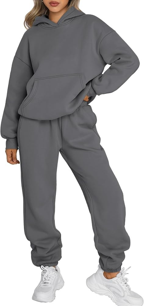 Trendy Queen Sweatsuits Women 2 Piece Outfit Two Piece Lounge Sets Hoodies and Sweatpants Fall Fa... | Amazon (US)