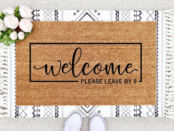 Welcome Mat  Please Leave By 9 Doormat  Funny Doormat  | Etsy | Etsy (US)
