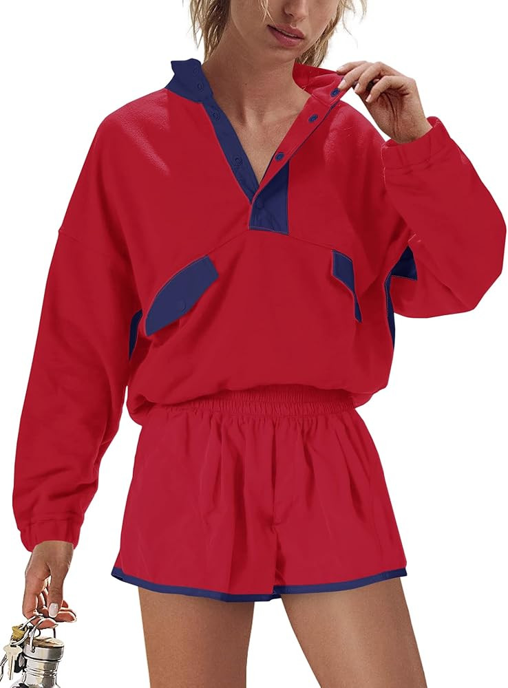 Nirovien Womens Workout Sets Athletic Activewear 2 Piece Sets Two Piece Outfits Pullover Sweatshi... | Amazon (US)