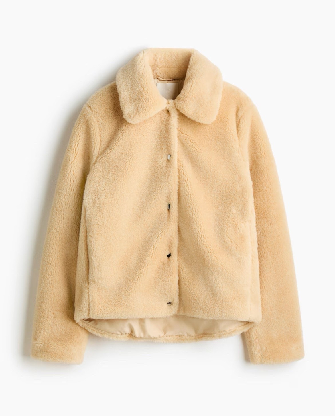 Beige faux fur collared jacket 

#LTKSeasonal #LTKFindsUnder100