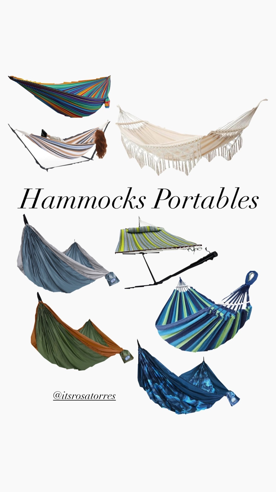 Potable hammocks are one of my favorites since little my mom had one and we use to swing in it sleep in it or just read a book. We use to take them close to the river and tie it around the trees… so many good memories. Also now I do have one that was gift to my husband. We use it all the time my girls love it too! They love to read books and stare at the sky 🥹 The great thing you can use them with many more possibilities to use. 

#hammocks #camping #backyard #river #home 

#LTKSaleAlert #LTKSeasonal #LTKHome