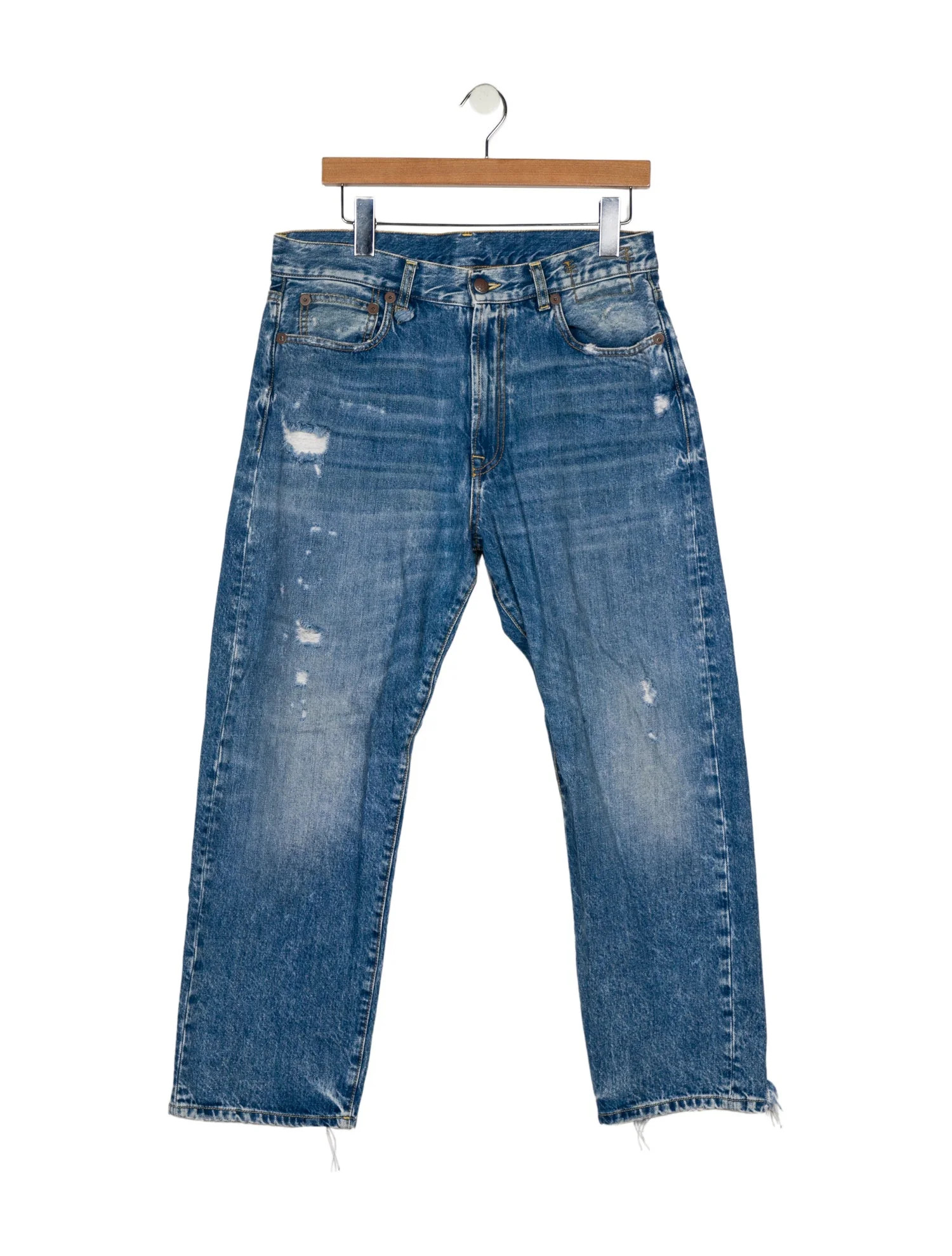 R13 High-Rise Straight Leg Jeans - 12.75" Rise, Blue Jeans, Clothing - WRA85792 | The RealReal | The RealReal