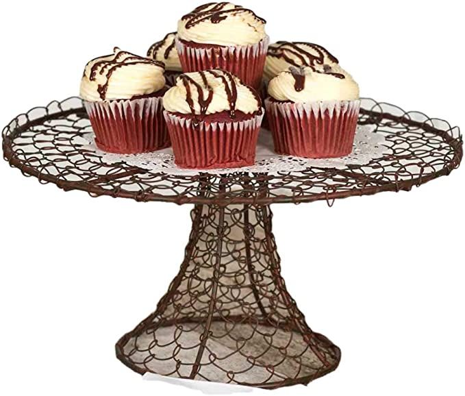 CTW Round Twisted Wire Metal Serving Stand for Appetizers Dessert Cupcakes Cake Stand Rustic Farm... | Amazon (US)