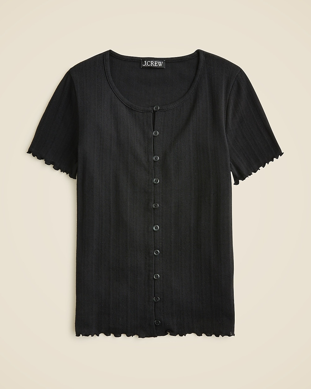 Pointelle short-sleeve knit cardigan | J. Crew US