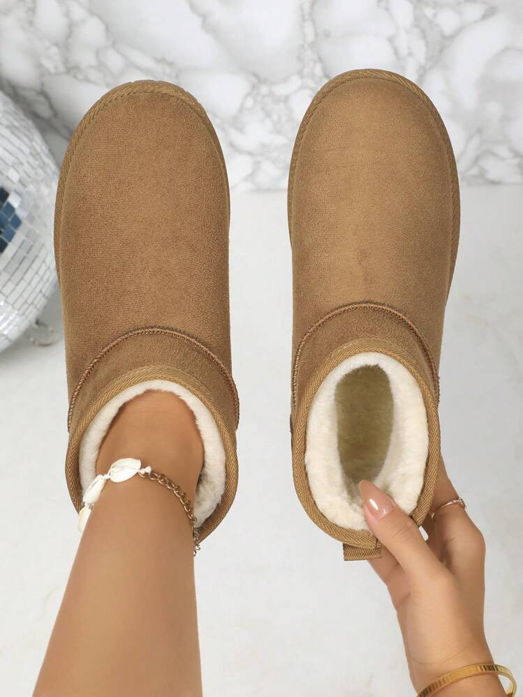 Neue Dicke Schneestiefel Für Damen, Warm Thermisch Gefütterte Klassische, Lässige Mode Schneeschuhe Mit Fell, Herbst/Winter | SHEIN