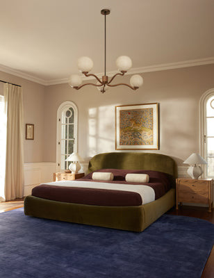 Neve Platform Queen Bed by Aimee Song, Angora Colourwash Performance Weave | Lulu and Georgia 