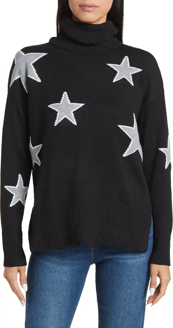 Outlined Star Oversized Turtleneck Sweater | Nordstrom Rack
