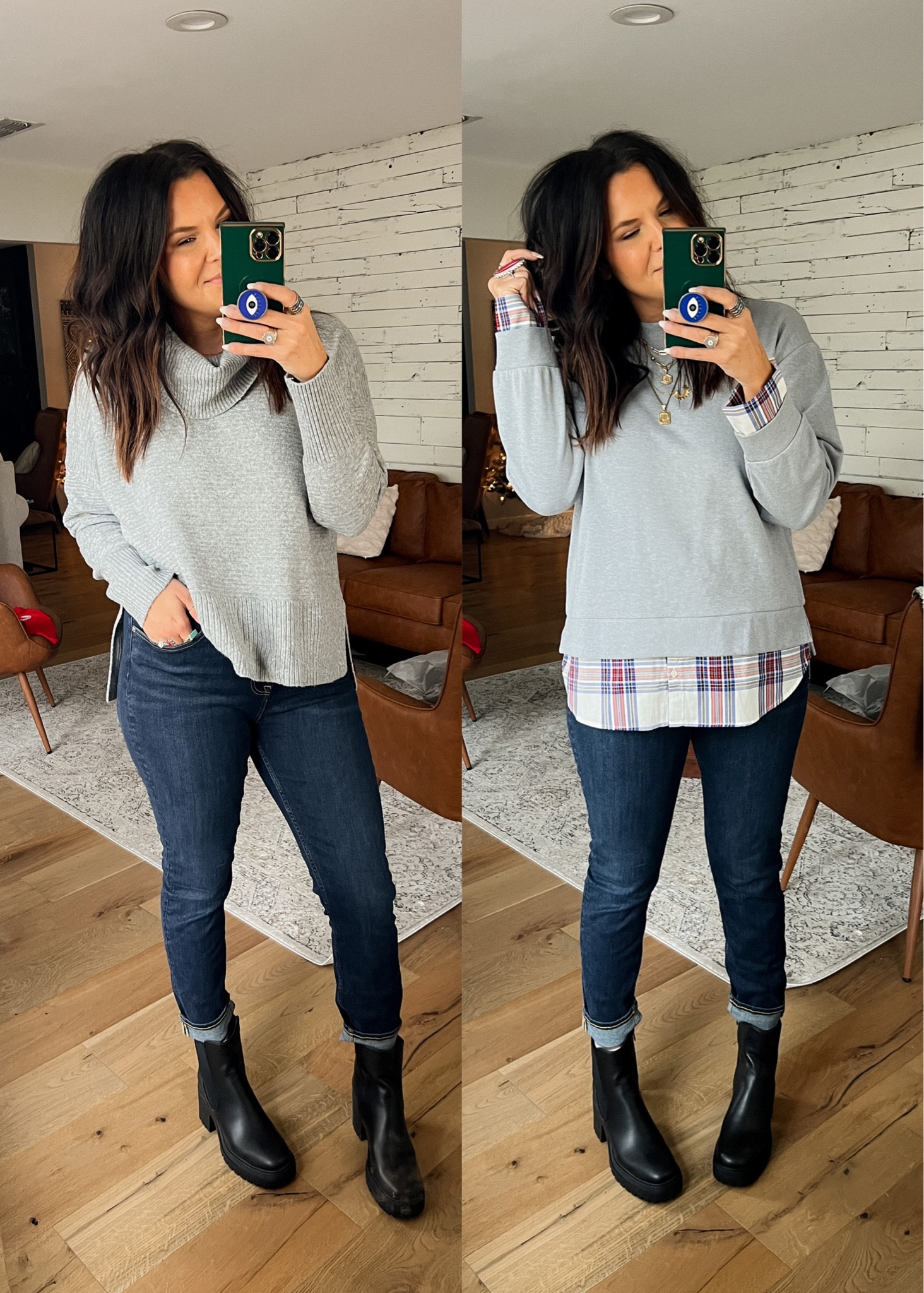 New Walmart finds!
Cowl Neck Sweater: XL (size up one)
Plaid layered top: Large
Jeans: True to size (size 10)
Shoes: True to size
@walmartfashion #walmartfashion #walmartpartner #ad
@shop.LTK #liketkit 

#LTKshoecrush #LTKstyletip #LTKunder50