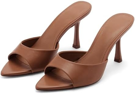 High Heel Mules for Women Patent Leather Mule Sandals | Amazon (US)