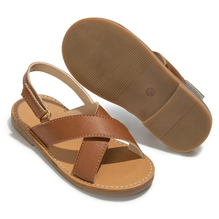 Meckior Toddler Girls Boys Sandals Open Toe Summer PU leather Shoes for Little Kids | Walmart (US)