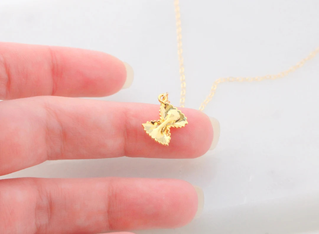 Small Pasta Necklace, Chef Necklace, Christmas Gift for Her, Baking Lover Necklace, Simple Dainty... | Etsy (US)