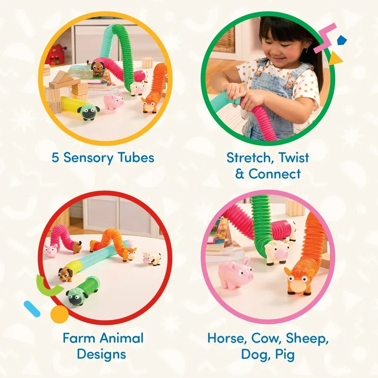 Battat Li'l Barn Buddies 5 Sensory Farm Animal Tubes, Toddler and Preschool Toys | Walmart (US)