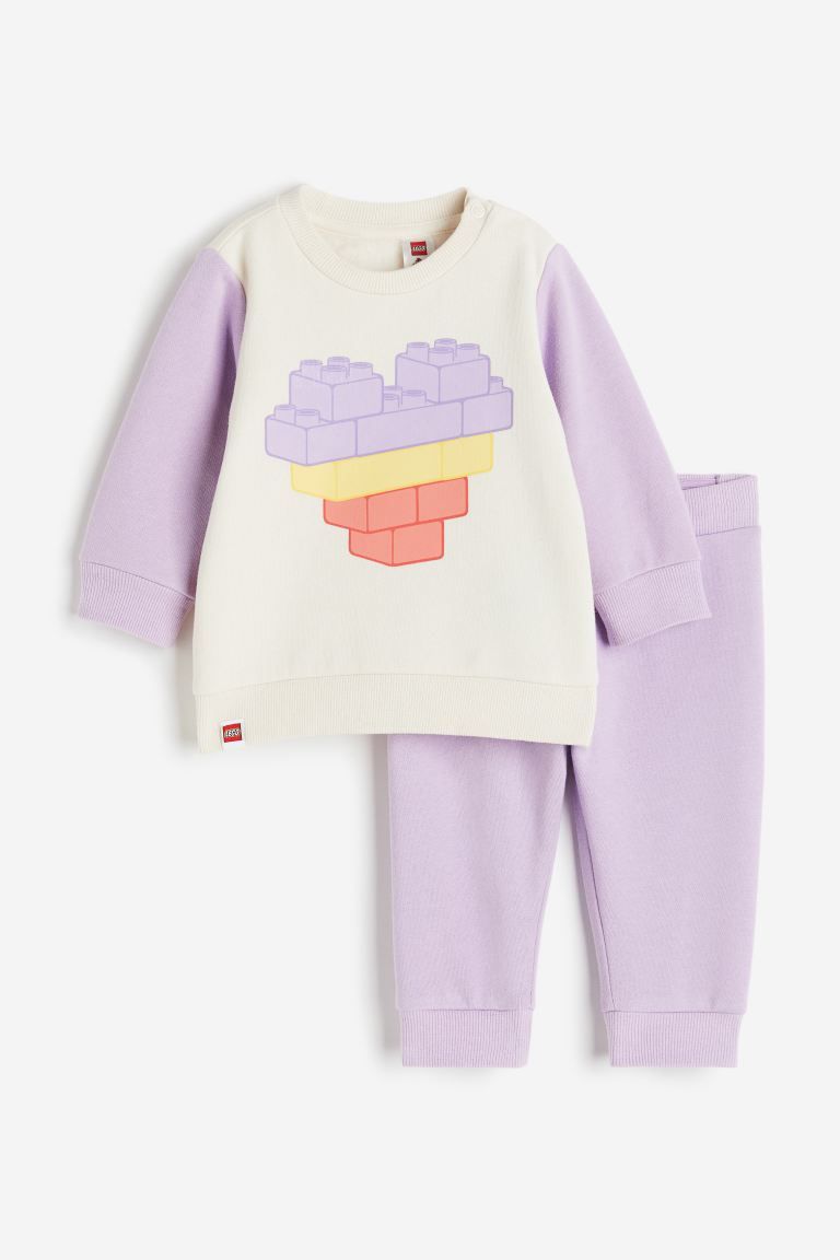 2-piece Sweatshirt Set - Lilac/LEGO DUPLO - Kids | H&M US | H&M (US + CA)