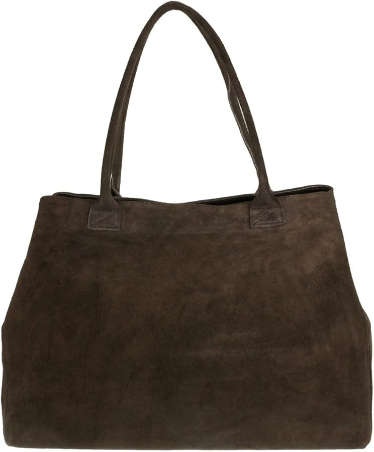 Girly Handbags Womens Italian Suede Leather Expandable Shoulder Bag | Amazon (UK)