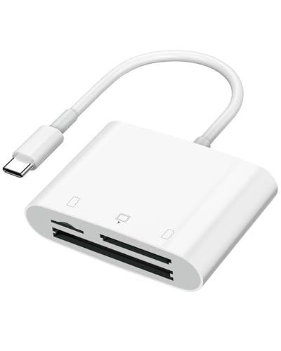 SD Card Reader USB C for iPhone 15/Android Phone/iPad/Mac/Laptop, Three Card Slot Micro SD Card Reader Supports SD Micro SD CF Card, Digital Camera Viewer Memory Card Reader Plug and Play | Amazon (US)