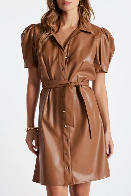 Bishop + Young Clea Leather Dress in Black at Nordstrom, Size Medium | Nordstrom