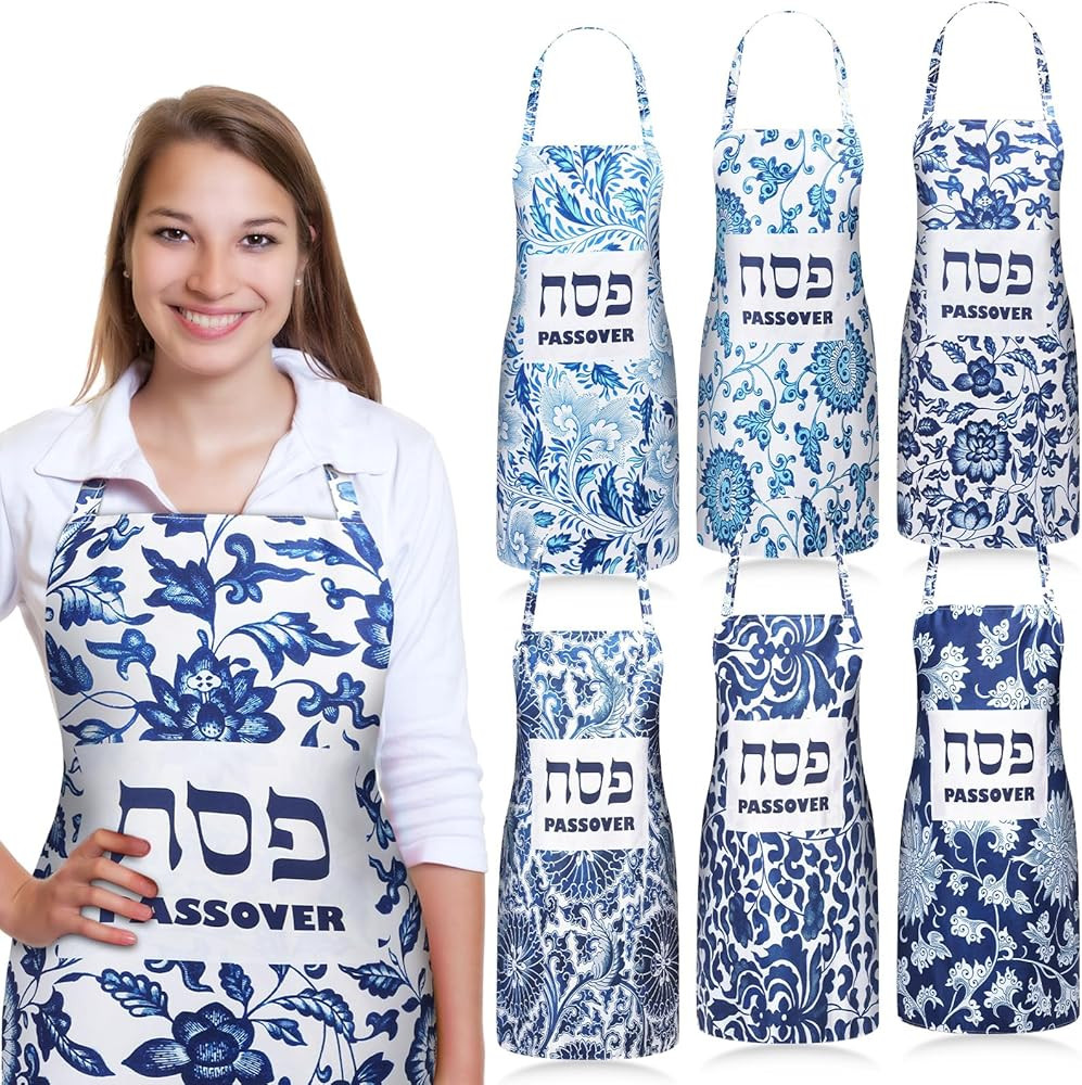 6 Pieces Passover Kitchen Apron Passover Designed Apron Pesach Apron Seder Gifts Passover Decor | Amazon (US)