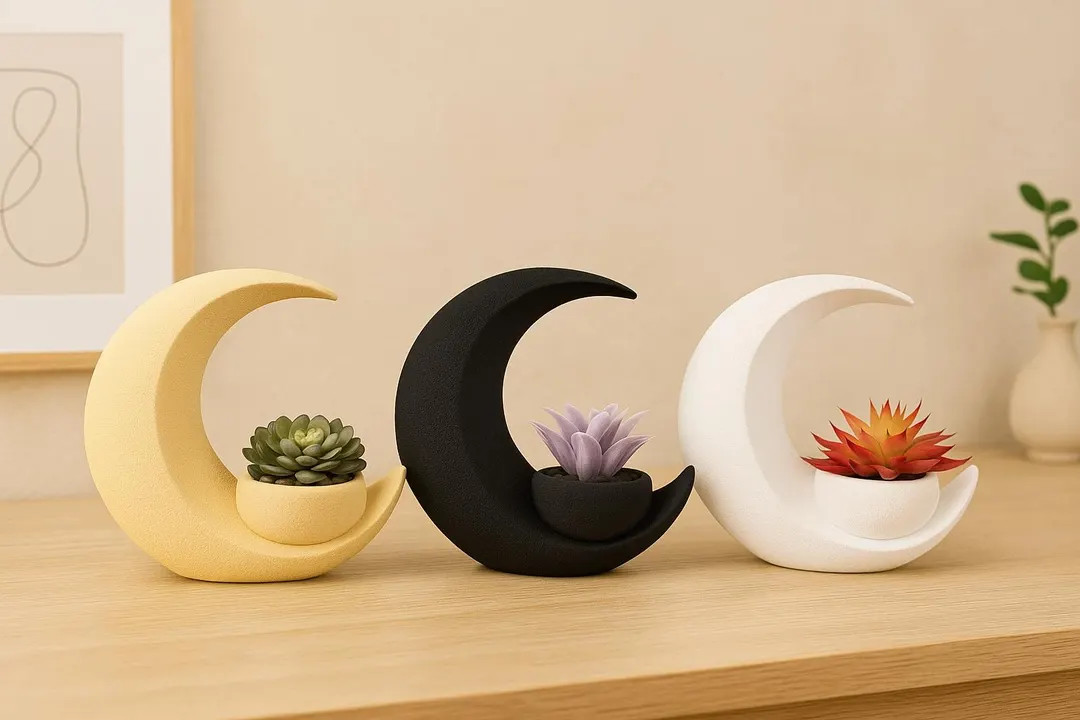Crescent Moon Succulent Planter | Decorative Artificial Plant Arrangement | Modern Home & Office ... | Etsy (US)