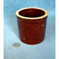 Antique Stoneware Brown Glaze Cheese Crock Stamped USA - Missing Lid Rustic Pottery Utensil Holder | Etsy (US)