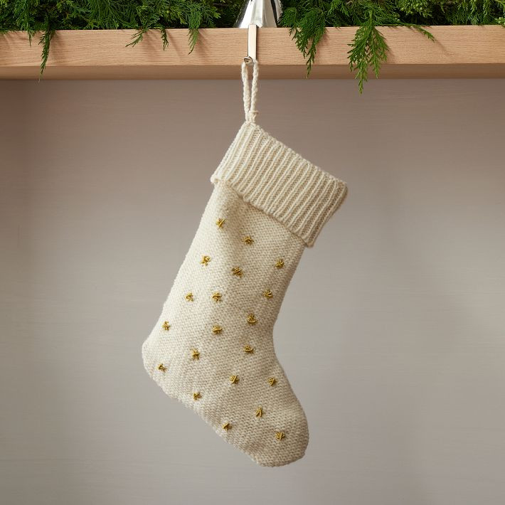 Knit Metallic Thread Starburst Stocking | West Elm (US)