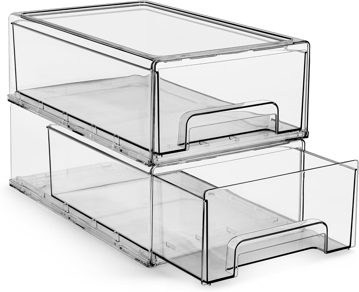 Sorbus Medium Clear Storage Drawers (2 Pack) – Stackable Organizer Drawers for Fridge, Pantry, ... | Amazon (US)
