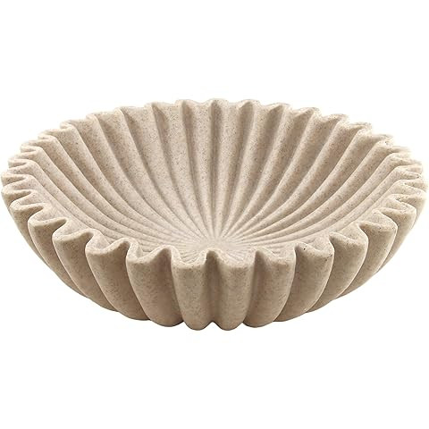 Ruffle Decorative Bowl – Large Modern Fruit Bowl for Kitchen Counter, Sculptural Centerpiece fo... | Amazon (US)