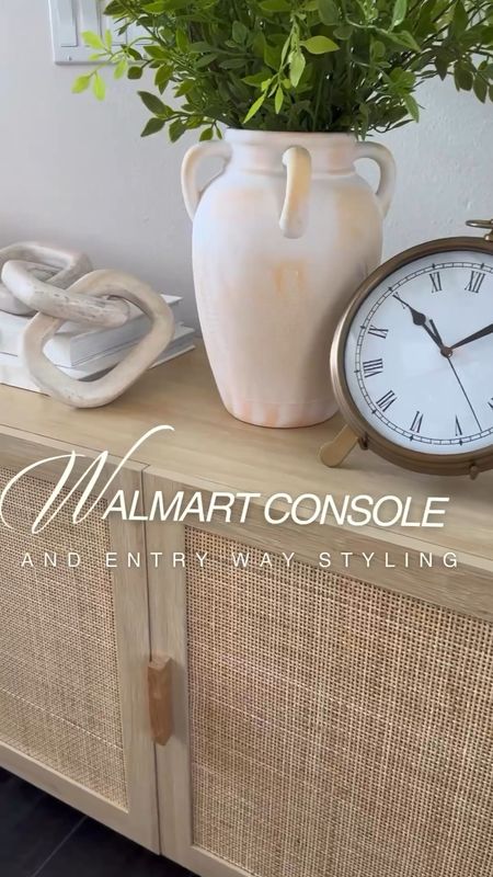 Elevate your entry way or upgrade an open wall with this gorgeous $200 rattan console / cabinet from @walmart ! Add a $23 ceramic vase, coffee table books and a woven basket for a catch all!  See more details on today's IG stories or shop this look on my LTK. 

#walmartpartner #walmarthome @walmart #consoletable #consolestyling #rattanfurniture #entrywaydecor #entrywaytable #entrywayideas #shoestorage 

#LTKunder100 #LTKstyletip #LTKhome