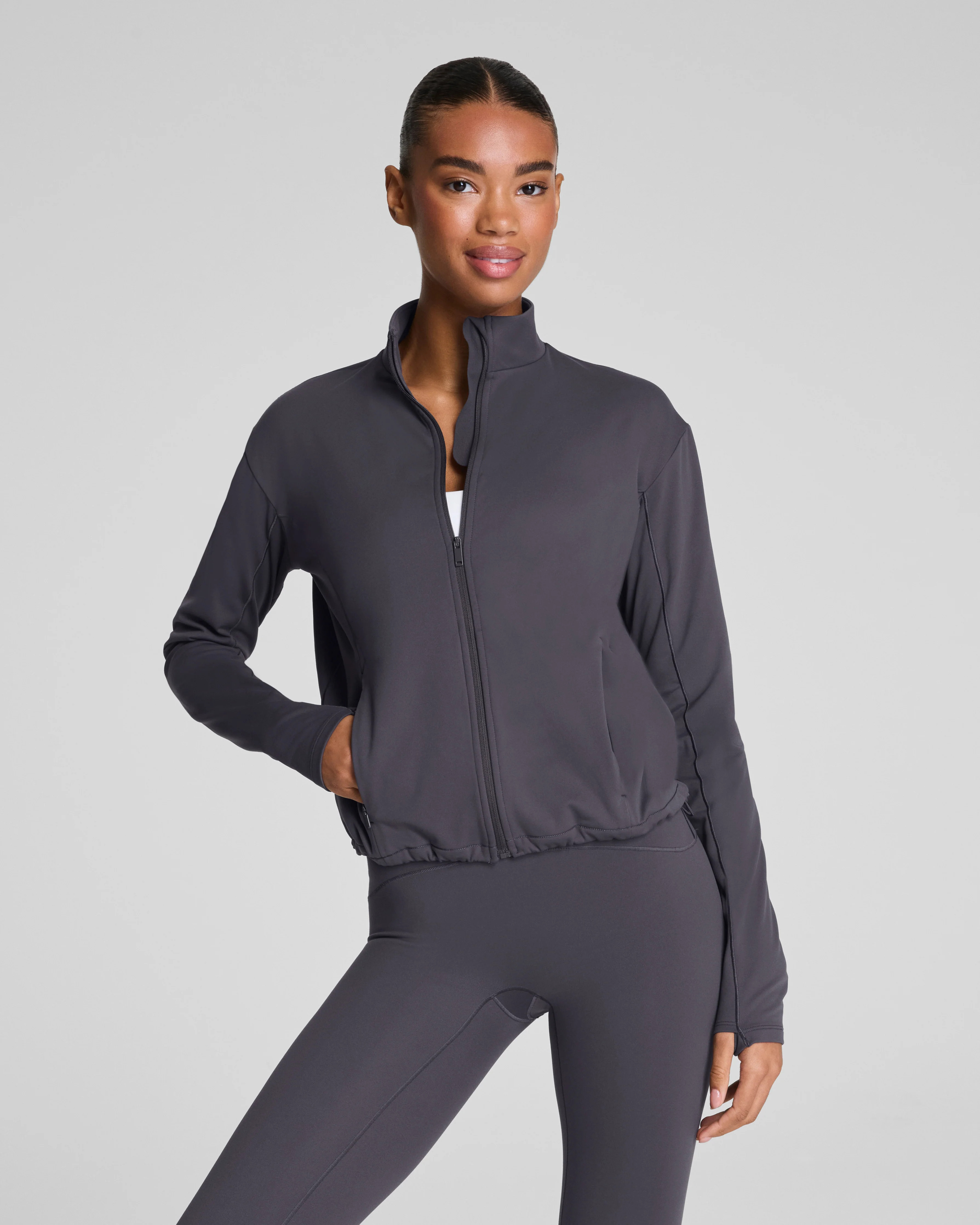 Fleece Lined Jacket | Full Zip Workout Jacket | SPANX | Spanx