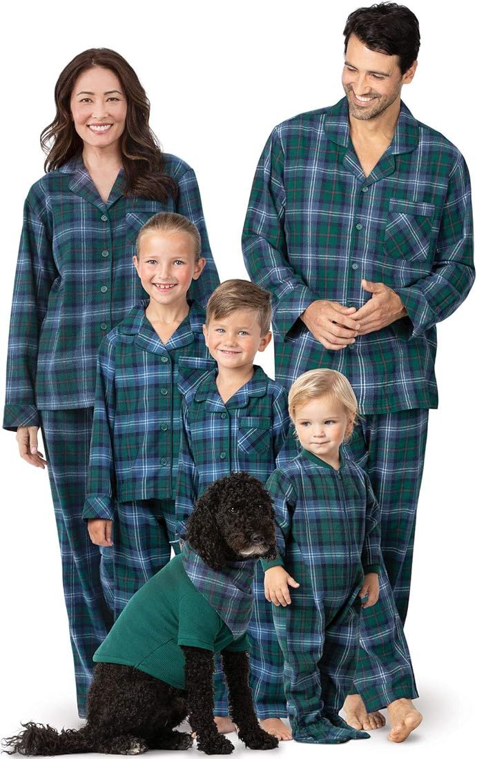 Amazon.com: PajamaGram Matching Christmas PJs for Family, Green Plaid Button Front, 18M : Clothin... | Amazon (US)