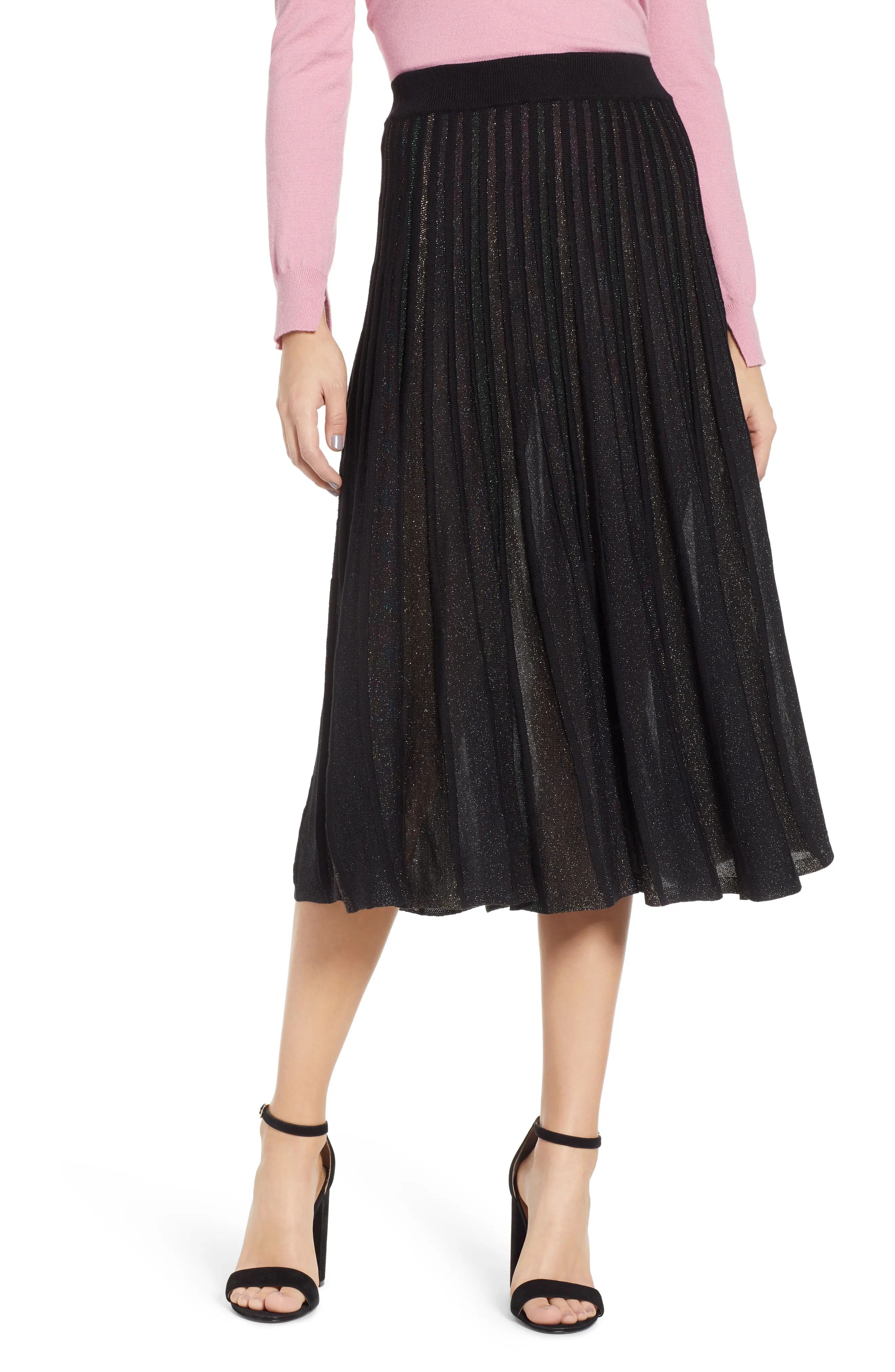 Women's Prima Sparkle Pleated Midi Skirt | Nordstrom