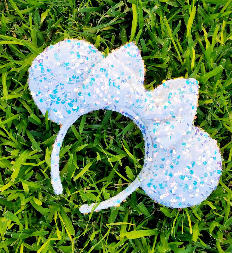 White iridescent Minnie Ears, | Etsy (Global)
