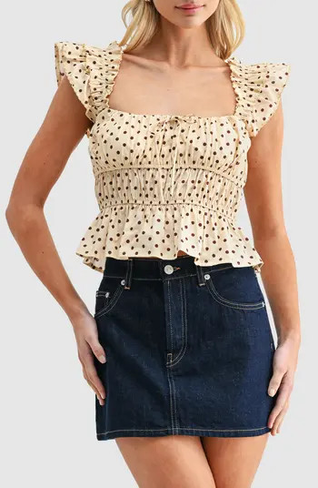 All in Favor Polka Dot Peplum Top | Nordstrom | Nordstrom