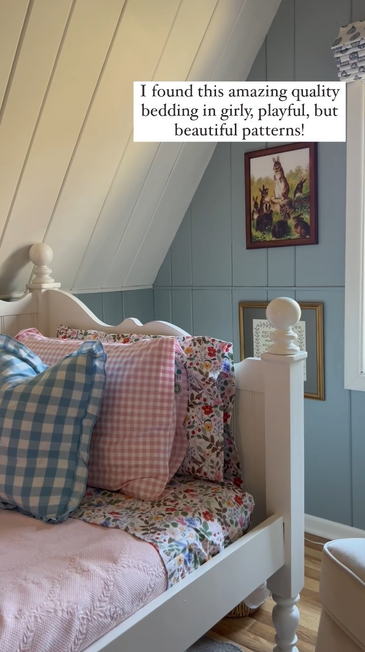 Lucy was seriously so excited when she saw her new bedding, she jumped on her bed and rolled up in a ball and squealed, “I love it!!” This room is pretty magical already, but it was missing a cohesive bedding palette, and I love this combo from @riflepaperco and @thecompanystore! This percale sheet pattern is called Strawberry Fields which is so perfect for my sweet little girl who loves girly things and would eat a whole pound of strawberries every time I buy them if I let her. 💕

#LTKKids #LTKHome #LTKFamily